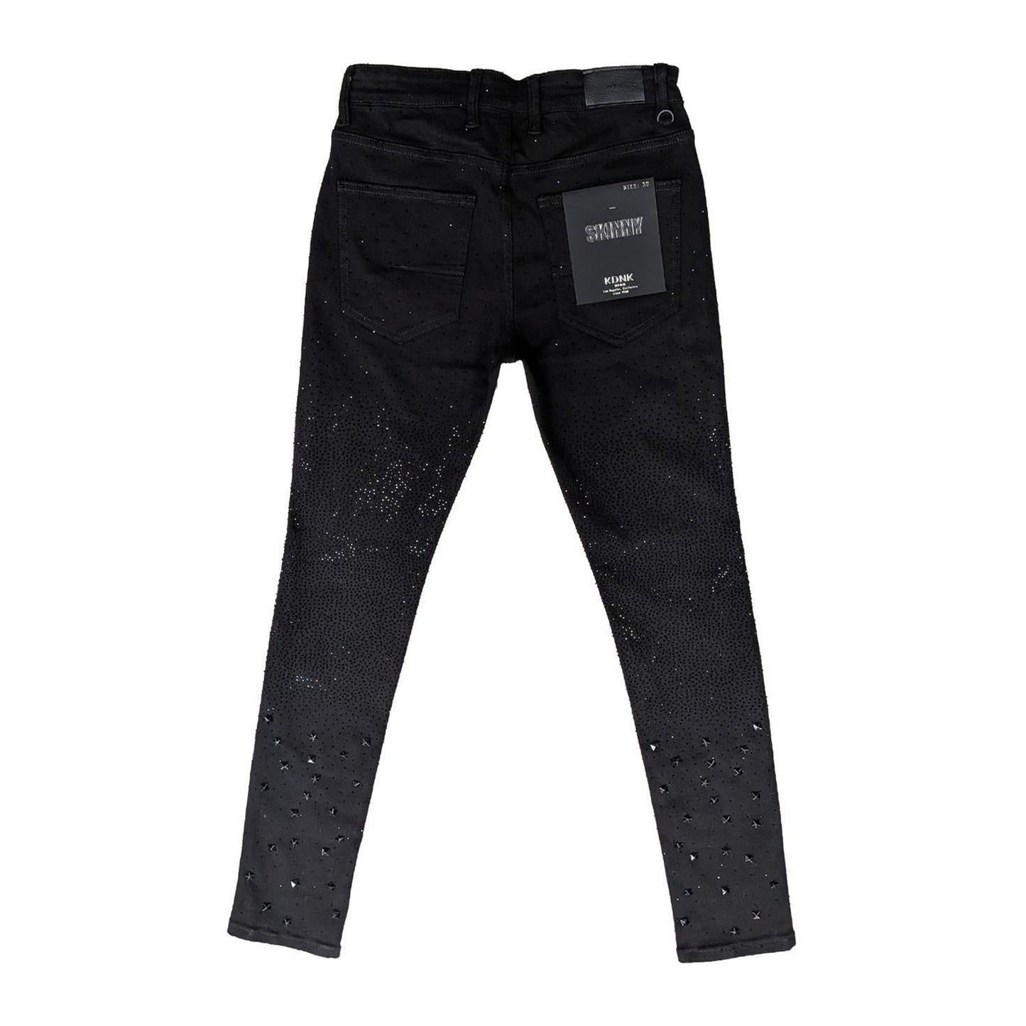 KDNK Gradient Rhinestone Skinny Jean — Black, view 6