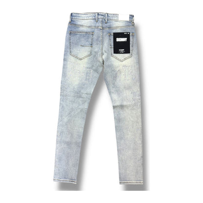 KDNK Rhinestone Lettering Jean — Light Blue, view 2