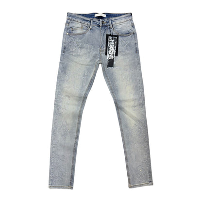 KDNK Rhinestone Lettering Jean — Light Blue, view 3