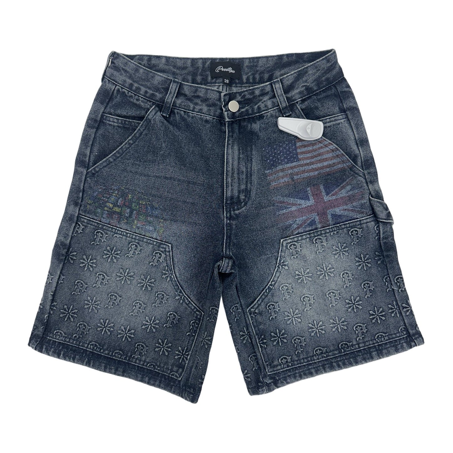 Prestige Flag Print Carpenter Denim Short