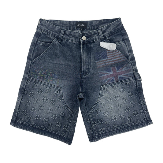 Prestige Flag Print Carpenter Denim Short