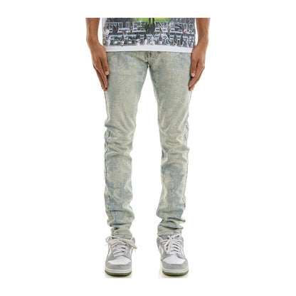 KDNK Frost Rhinestone Skinny Jean — Light Blue, view 11