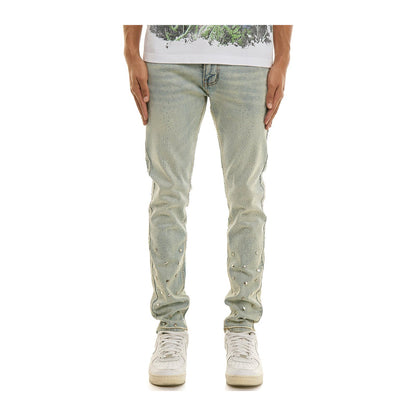 KDNK Stud Rhinestone Skinny Jean — Light Blue, view 2