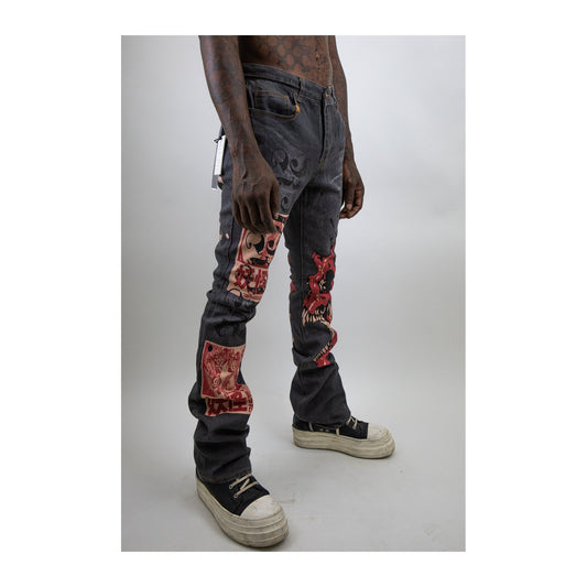Armor Jeans RM200SK Graphic Stacked Jean — Black Wash