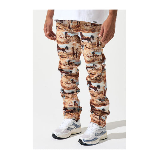 Serenede "Stride" Straight Leg Jean — Western Horse Print