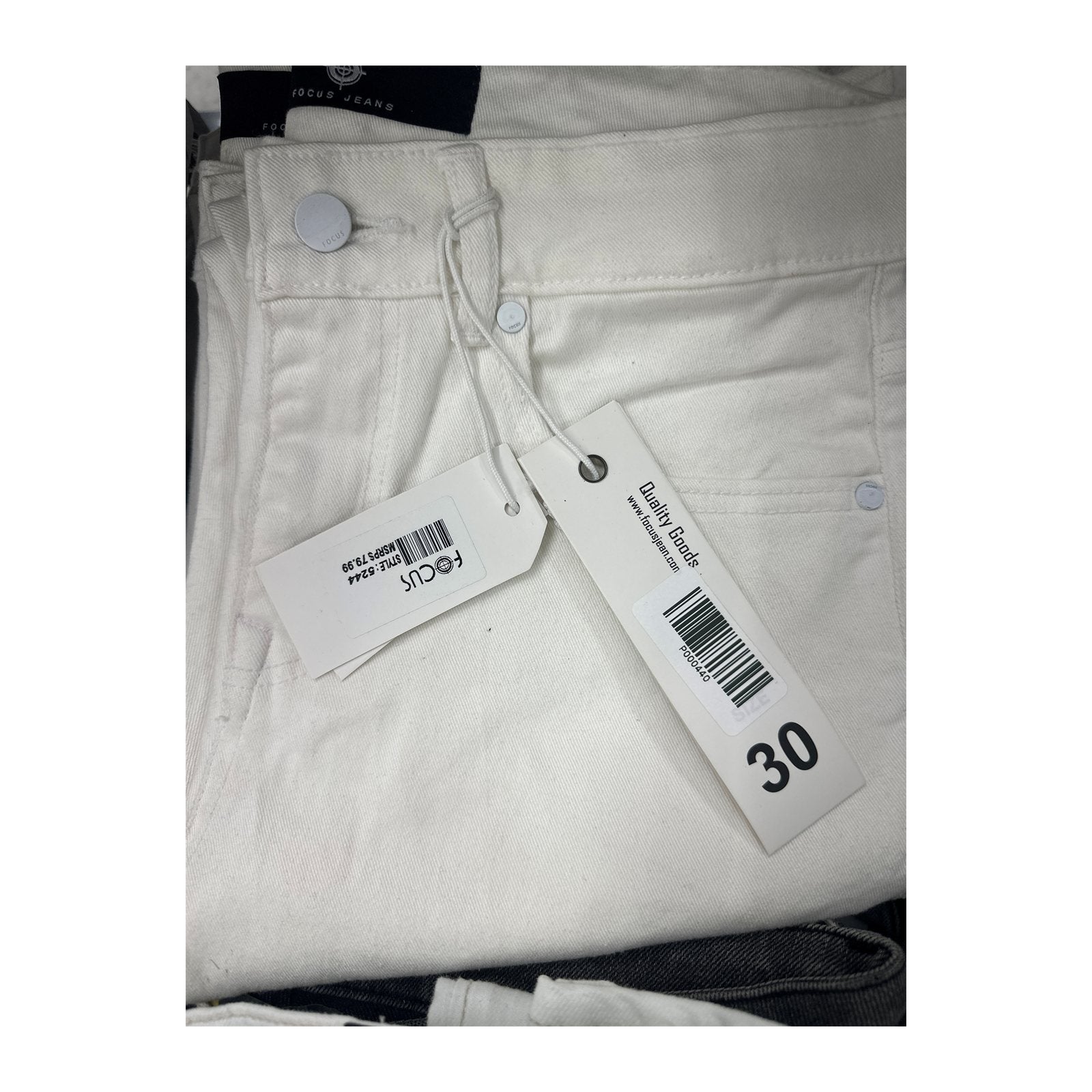 Focus 5244 Premium Clean Slim Denim — White, view 3