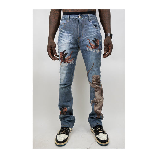 Armor Jeans RM205SK Graphic Stacked Jean — Light Blue