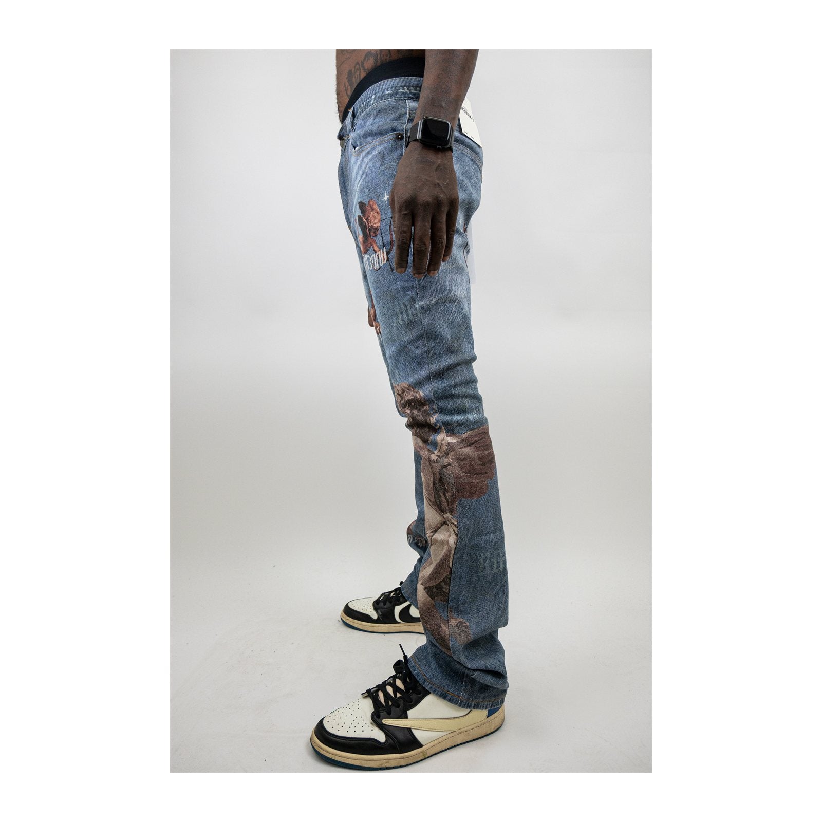 Armor Jeans RM205SK Graphic Stacked Jean — Light Blue, view 2