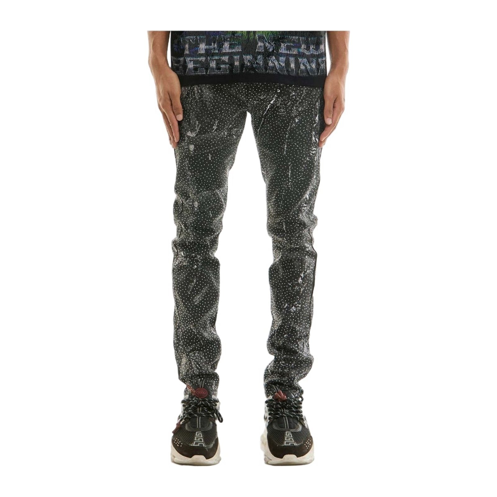 KDNK Rhinestoned Camo Pant — Black Camo, view 3