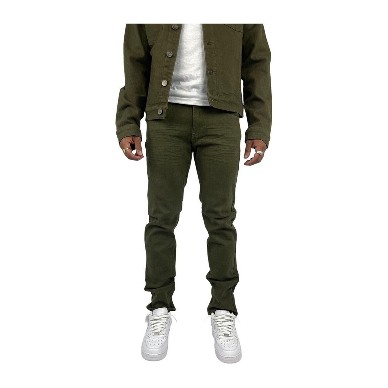 Blind Trust Slim Fit Stretch Jean — Deep Olive, view 2