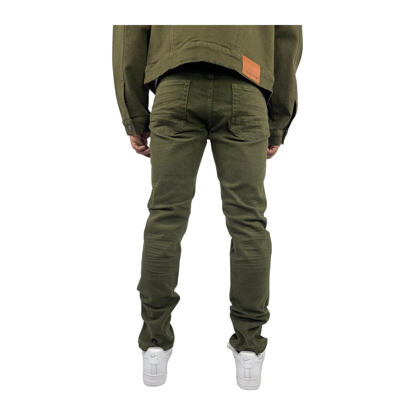 Blind Trust Slim Fit Stretch Jean — Deep Olive, view 3