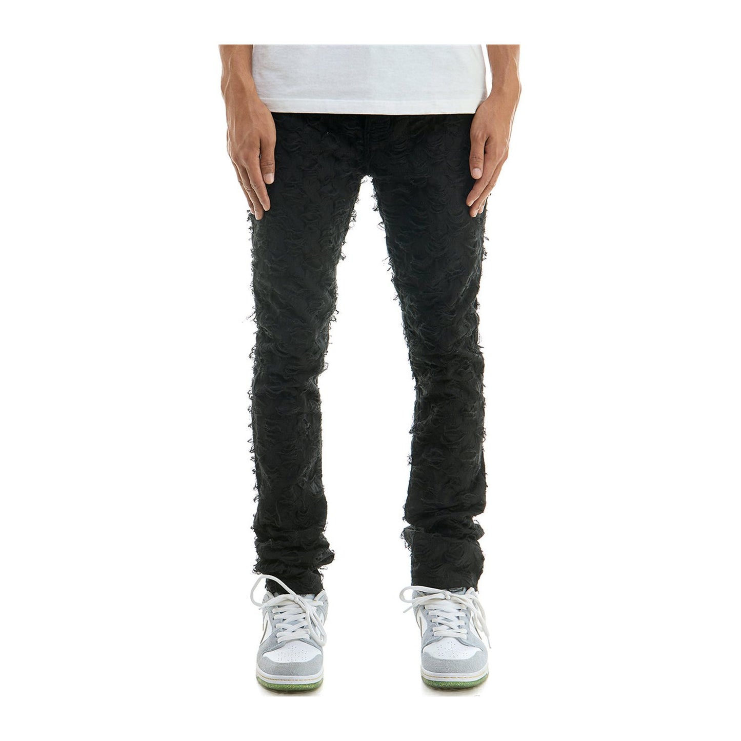 KDNK Stacked Net Pant — Black