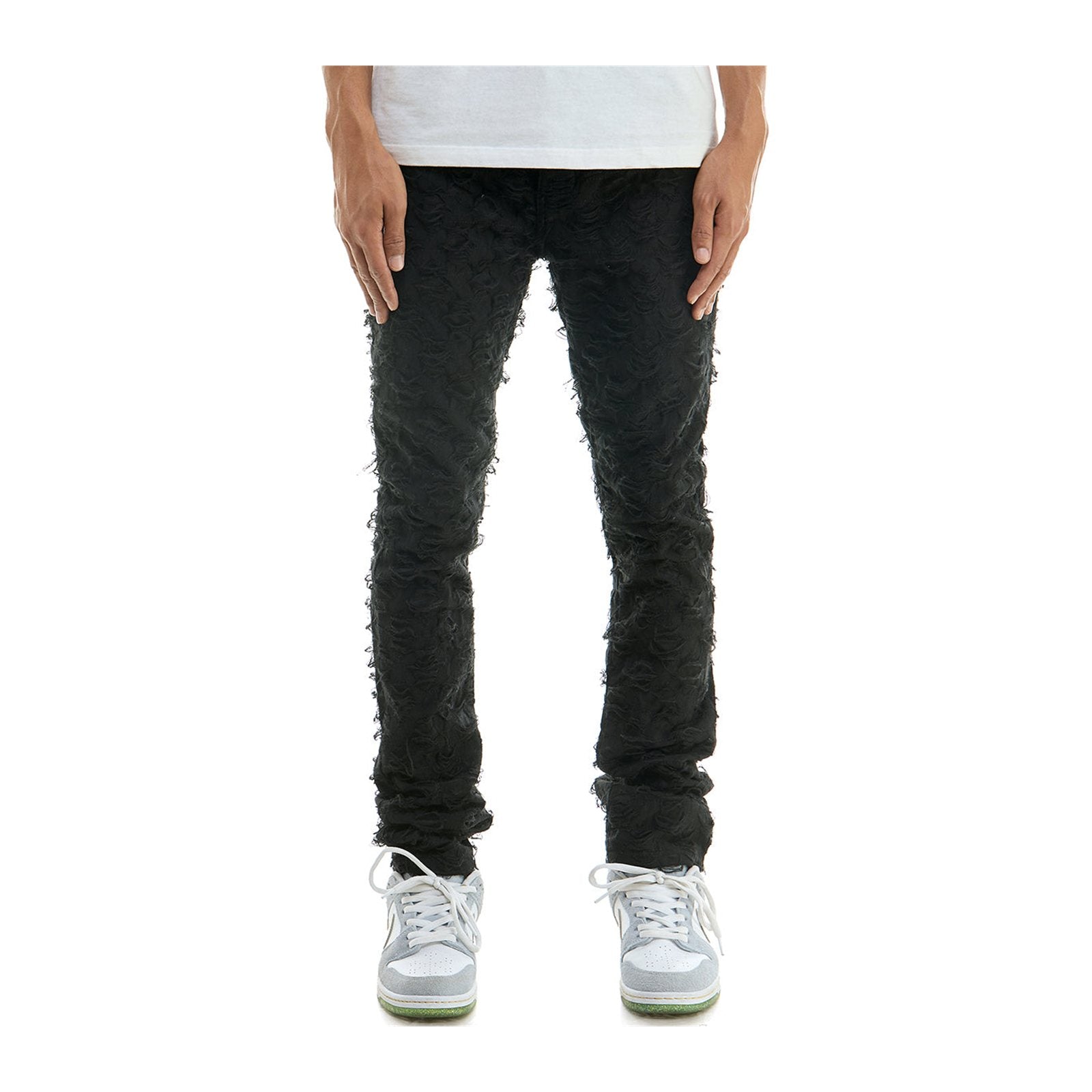 KDNK Stacked Net Pant — Black