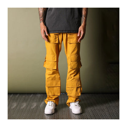 GFTD LA Porter Stacked Cargo Pant — Gold, view 2