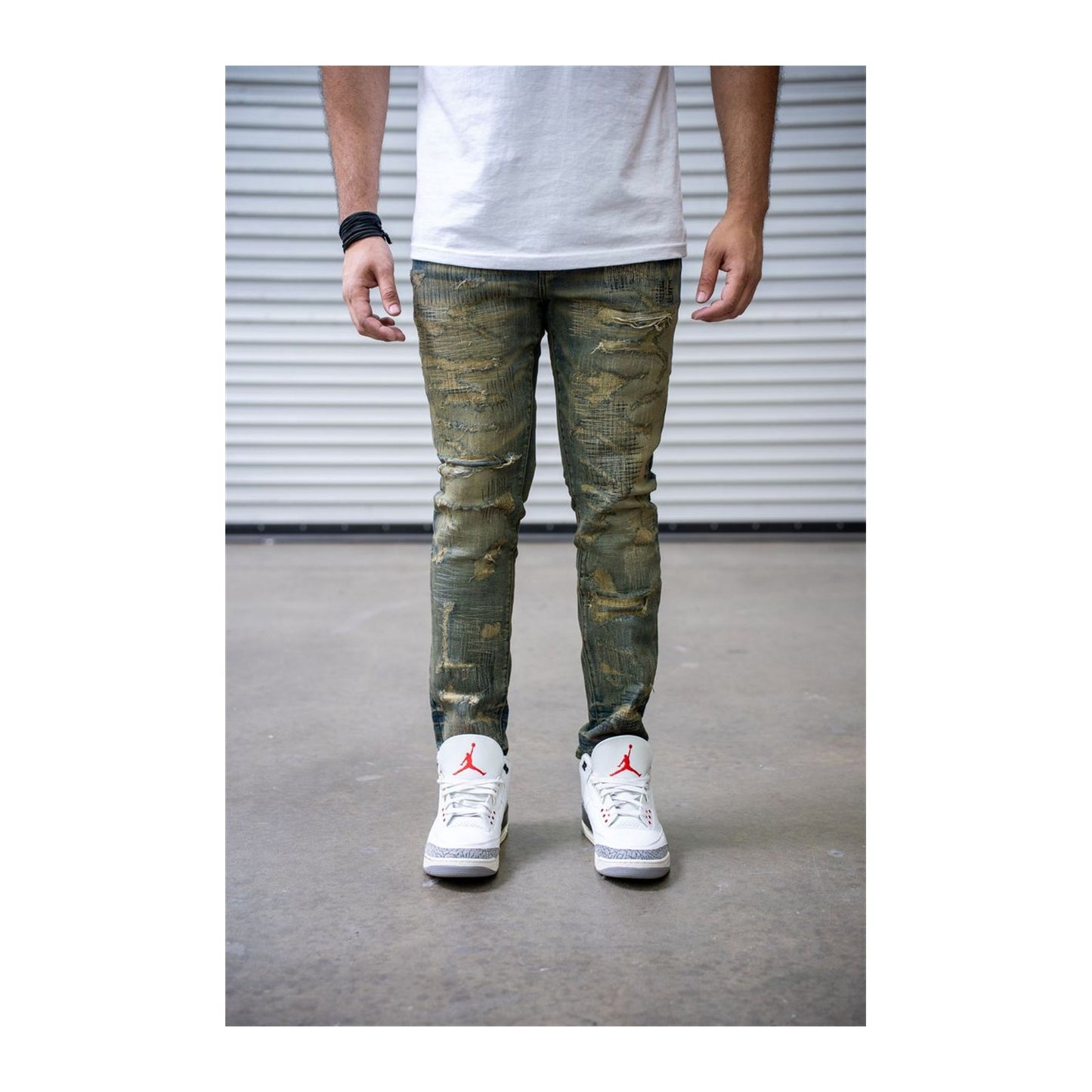Damati "Santiago" Stretch Denim — Dark Dirty Blue, view 2