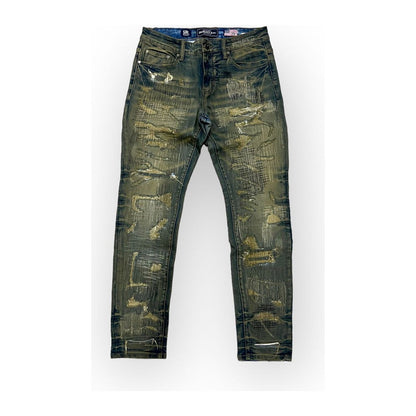 Damati "Santiago" Stretch Denim — Dark Dirty Blue, view 3