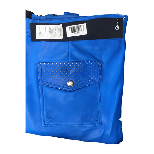 Vicious Denim Rhinestone Faux Leather Pant — Cobalt Blue