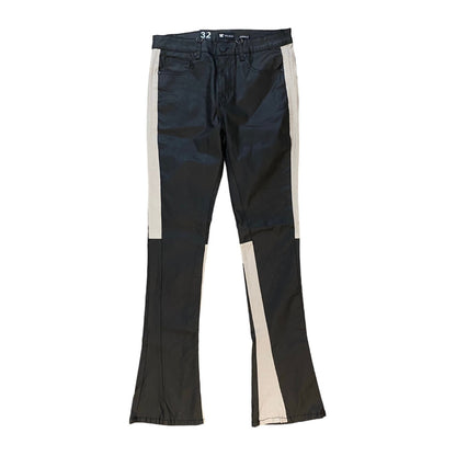 Waimea Stacked PU Coated Jean — Black/Grey