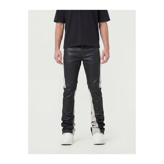 Waimea Stacked PU Coated Jean — Black/Grey, view 2