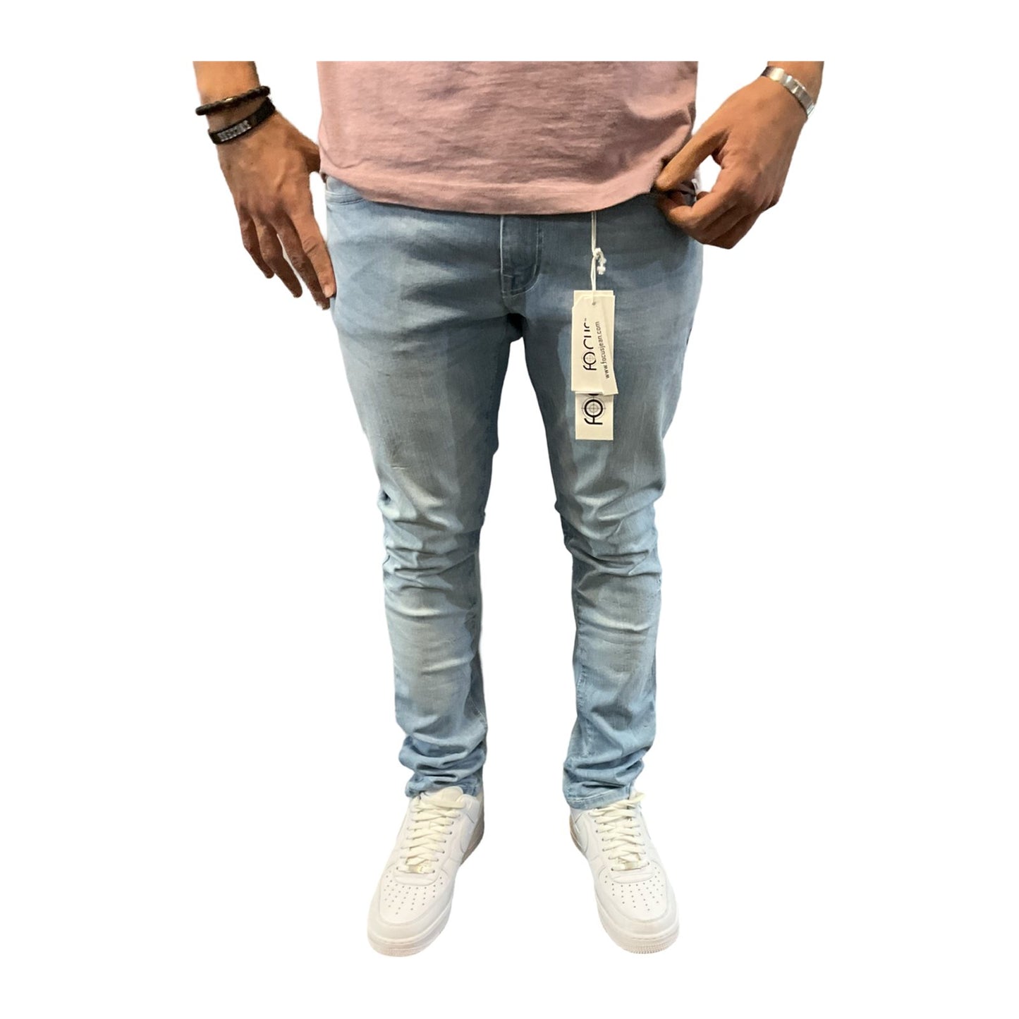 Focus 5244 Premium Clean Slim Denim — Light Blue