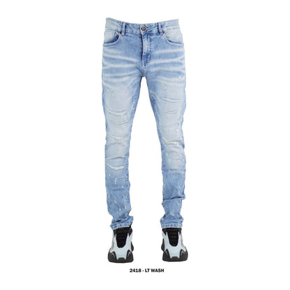 Focus 2418 Slim Taper Jean — Light Wash, view 2