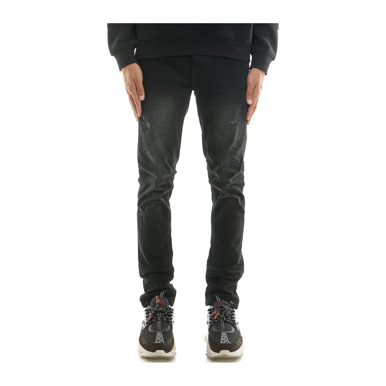 KDNK Rip & Repair Jean — Black, view 9