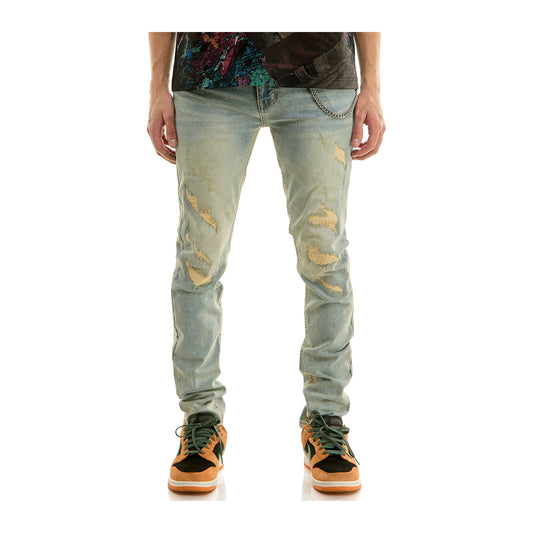 KDNK Forged Distress Skinny Jean — Blue