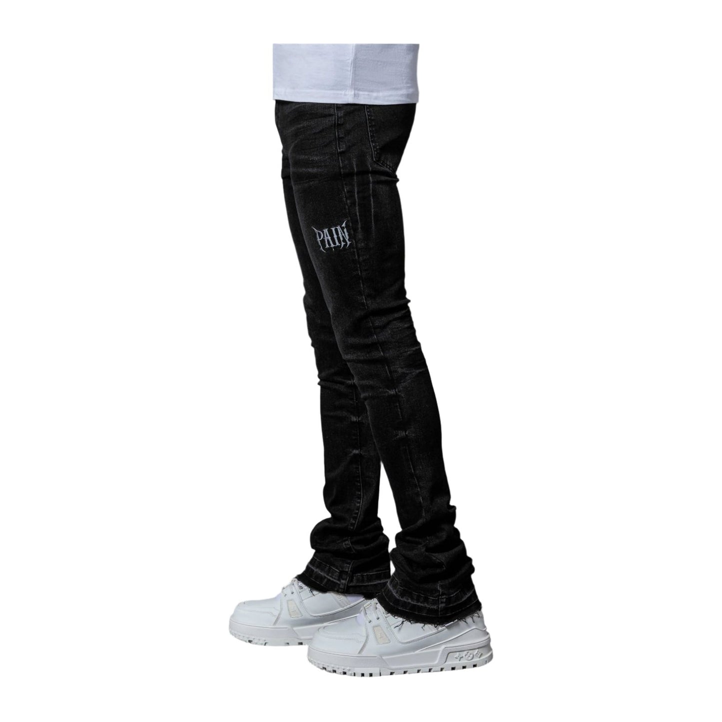 PAIN Stacked Denim — Washed Black, view 2