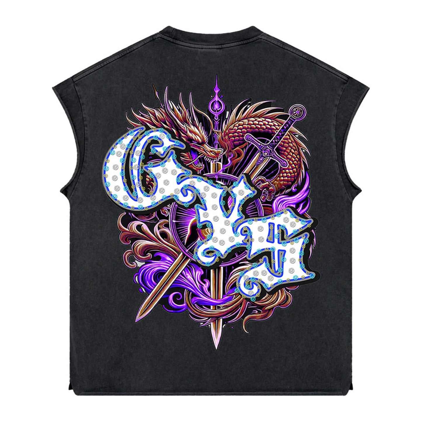 ANTOXTMS ‘Anto 1975’ Rhinestone Sleeveless Shirt — Black