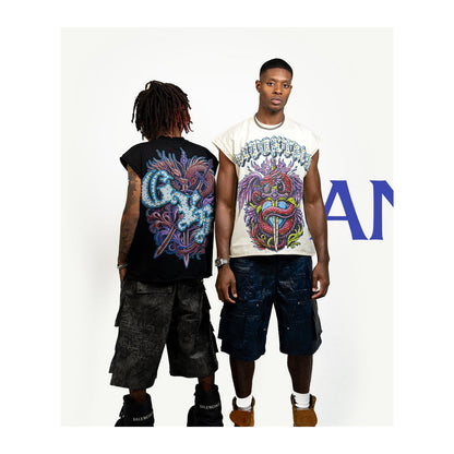 ANTOXTMS ‘Anto 1975’ Rhinestone Sleeveless Shirt — Black